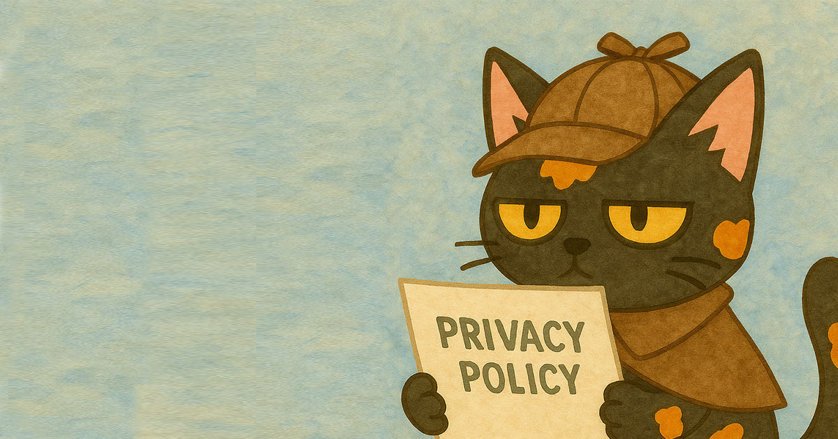 プライバシーポリシーを読む猫